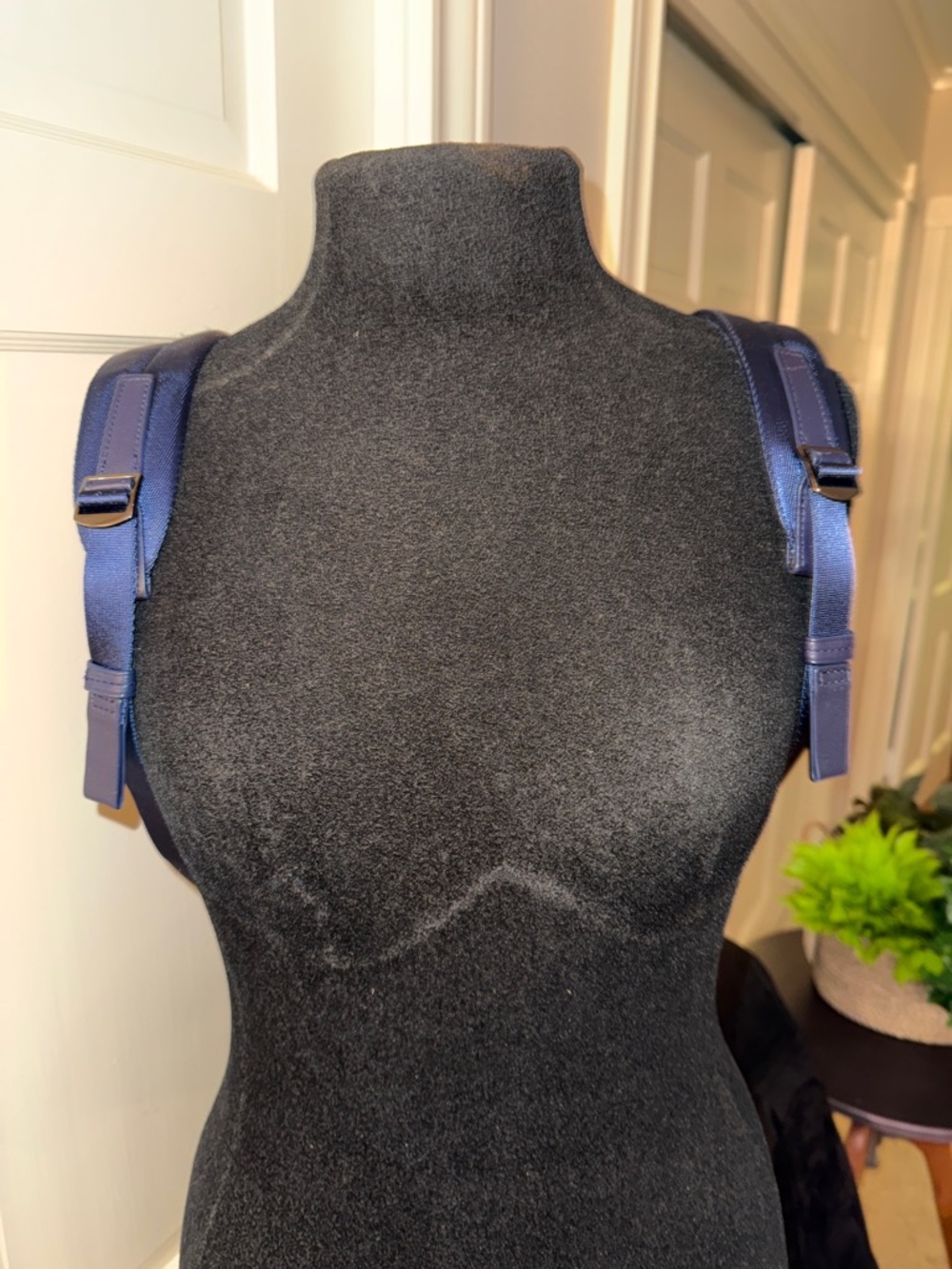 Tumi Navy Mini Nylon Backpack with Gold Hardware - Picture 5 of 14